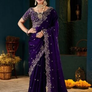 VIVAH Premium Designer Fandy Silk Saree with Unstitched Blouse – Party Wear Collection
