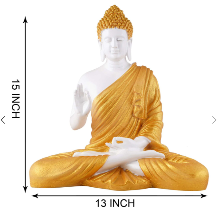 Buddha Idol Statue Showpiece Gift Gifting Item Polystone Home Decor Decoration - Image 2